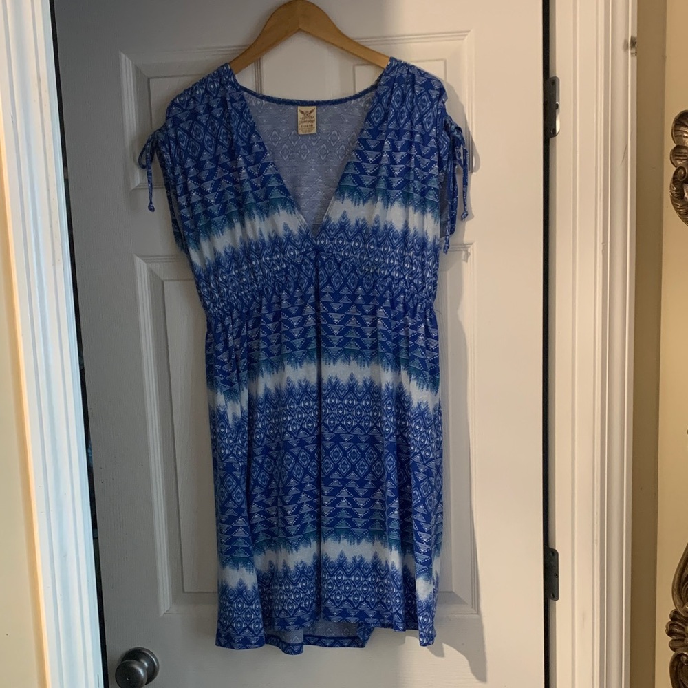 Blue Patterned Women's Top
